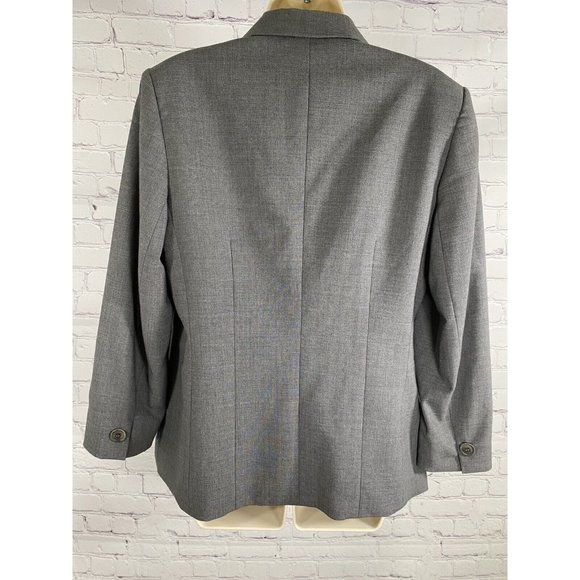 Talbots Stretch Gray Wool Blend 3 Button Notch Lapel Blazer Jacket Pockets 8 - Picture 4 of 8